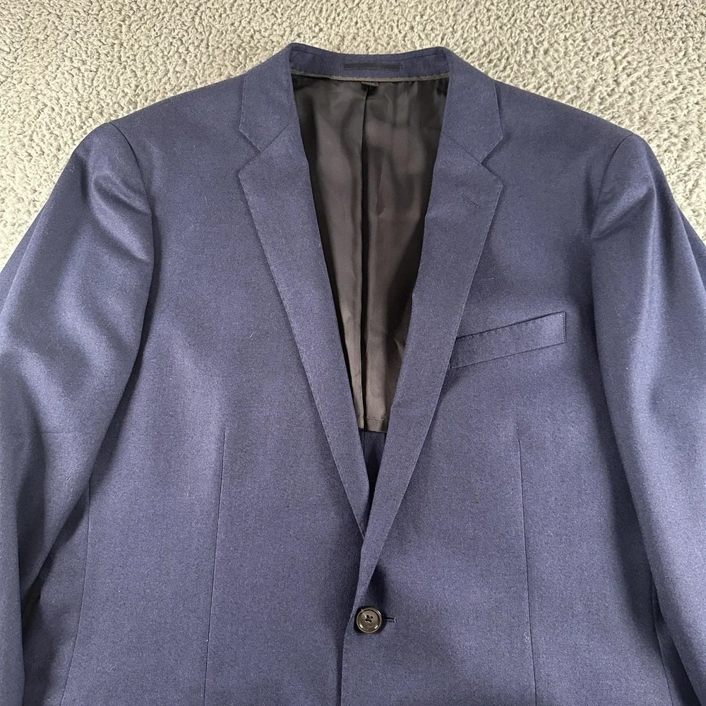 J.Crew Ludlow Suit Jacket Mens 42L Blue Wool‎ Slim Fit Italian Fabric Blazer